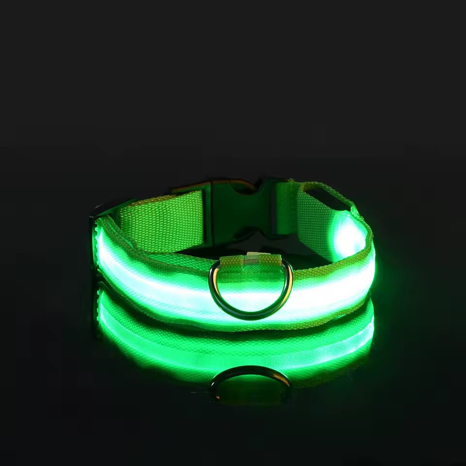 Glow-in-the-Dark LED Pet Collar – Adjustable, Rechargeable & Waterproof